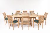 Monte Carlo 8 Seater Teak Garden Patio Dining Table Furniture Set