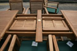 Antibes 10 Seater Teak Garden Dining Table Furniture Set