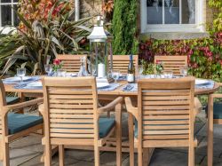 Syracruse 6 Seater Teak Garden Patio Dining Table Furniture Set