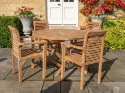 Biarritz 4 Seater Teak Garden Patio Furniture Set
