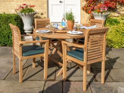 Biarritz 4 Seater Teak Garden Patio Furniture Set