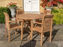 Biarritz 4 Seater Teak Garden Patio Furniture Set