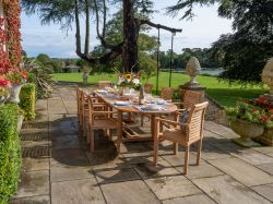 Antibes 10 Seater Teak Garden Dining Table Furniture Set