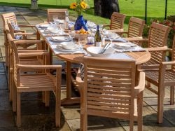 Antibes 10 Seater Large Teak Garden Patio Dining Table Furniture Set