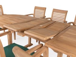 Carcassonne Double Extension 8 Seater Teak Garden Patio Dining Table Furniture Set